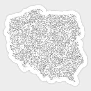 Map of Poland Polka Dot, Polska, Poland Map Sticker